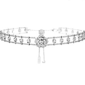 Luxury Choker Camellia Flower Rhinestones Necklace